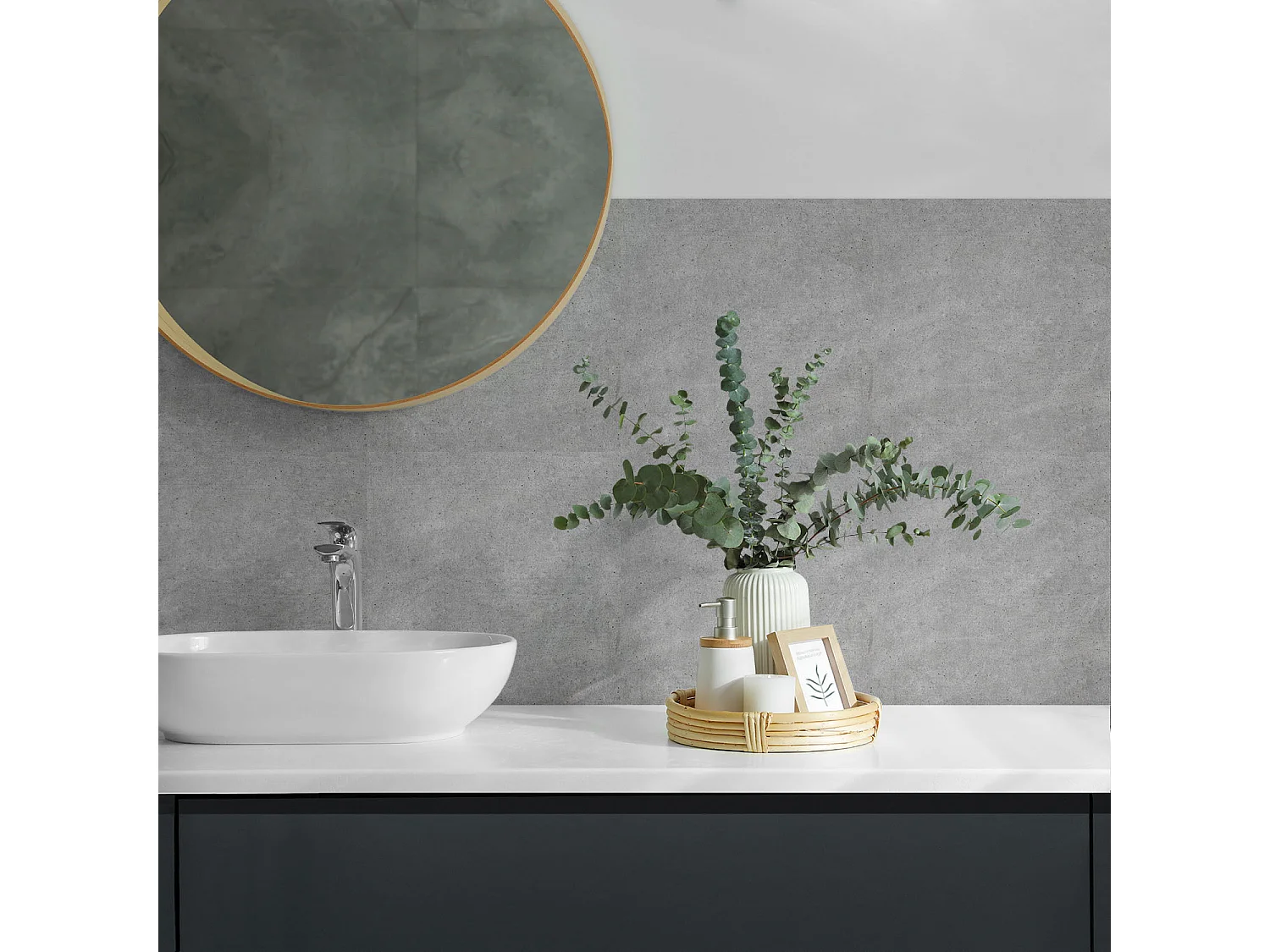 Selbstklebende Wandfliesen, Wandverkleidung innen- 9x30x30 - Rohbeton Strukturr