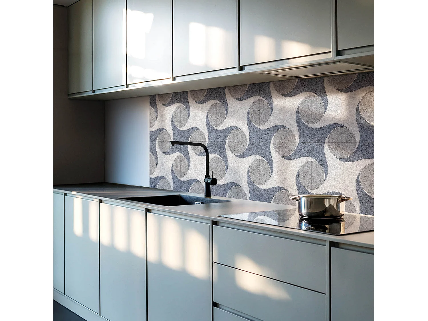 Selbstklebende Wandfliesen, Wandverkleidung innen- 9x30x30 - Rohbeton Strukturr