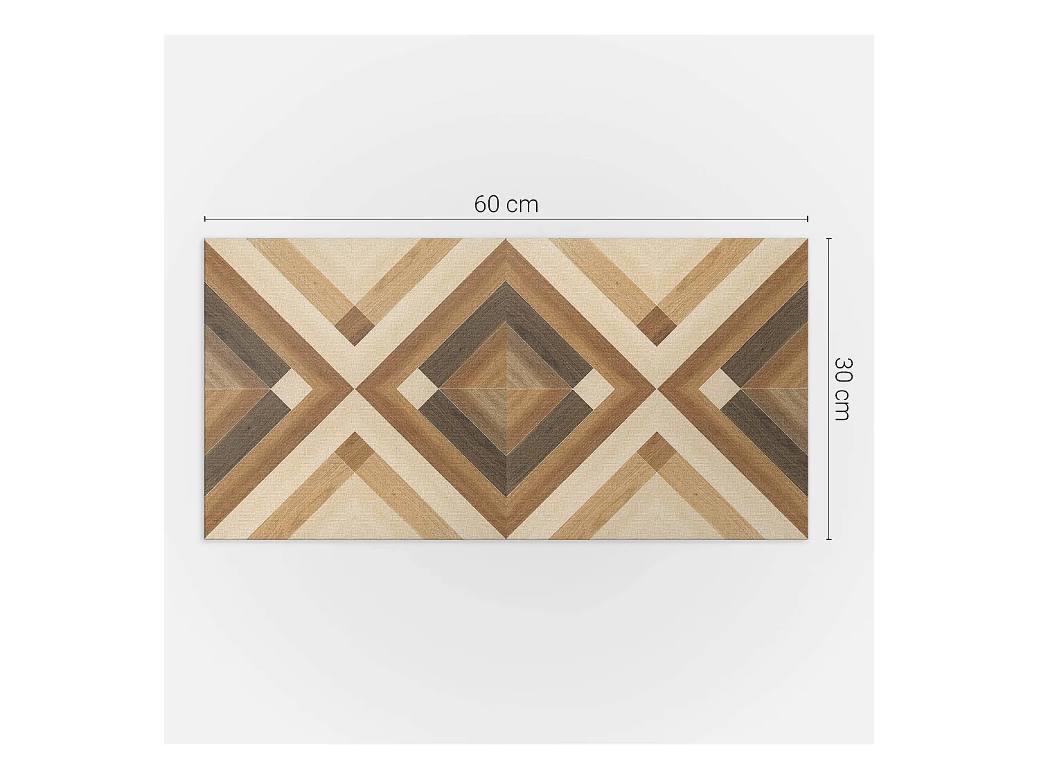 Wandpaneel selbstklebend, Wandverkleidung innen - 6x60x30 cm - Geometrisches Karomuster