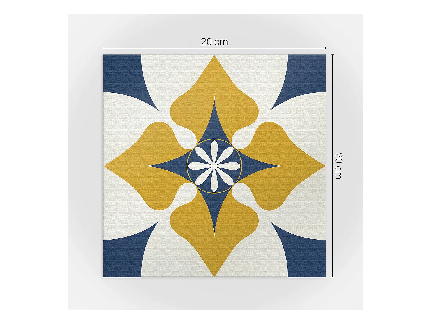 Carreaux autocollants PVC, Carrelage PVC adhésif - 20x20x20 - Motif floral avec symétrie