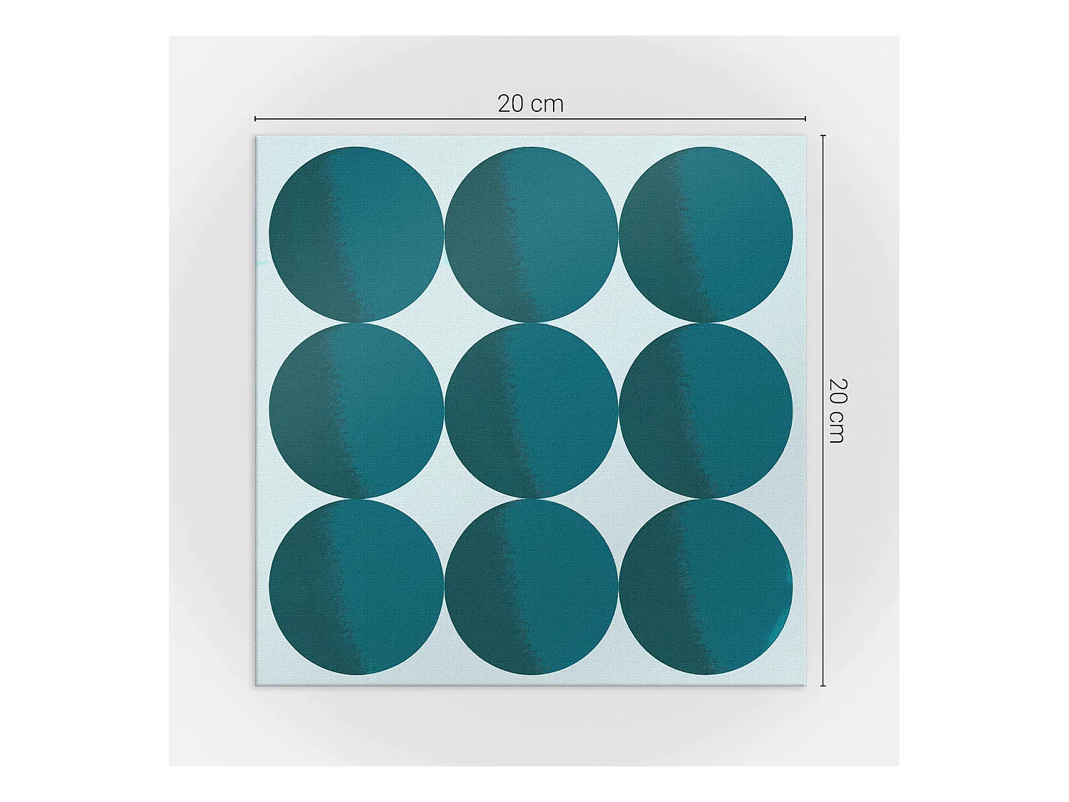 Carreaux autocollants PVC, Carrelage PVC adhésif - 20x20x20 - Disposition des cercles dans une grille