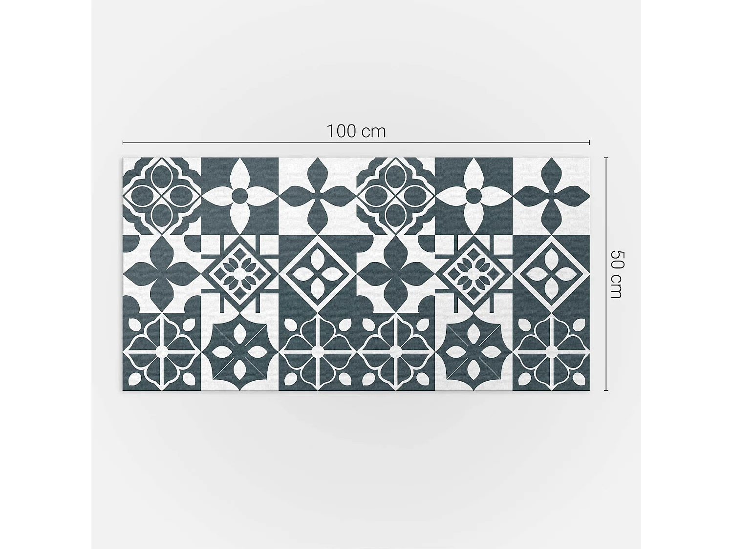 Wandpaneel selbstklebend, Wandverkleidung innen - 100x50 cm - Geometrische Muster in Fliesen