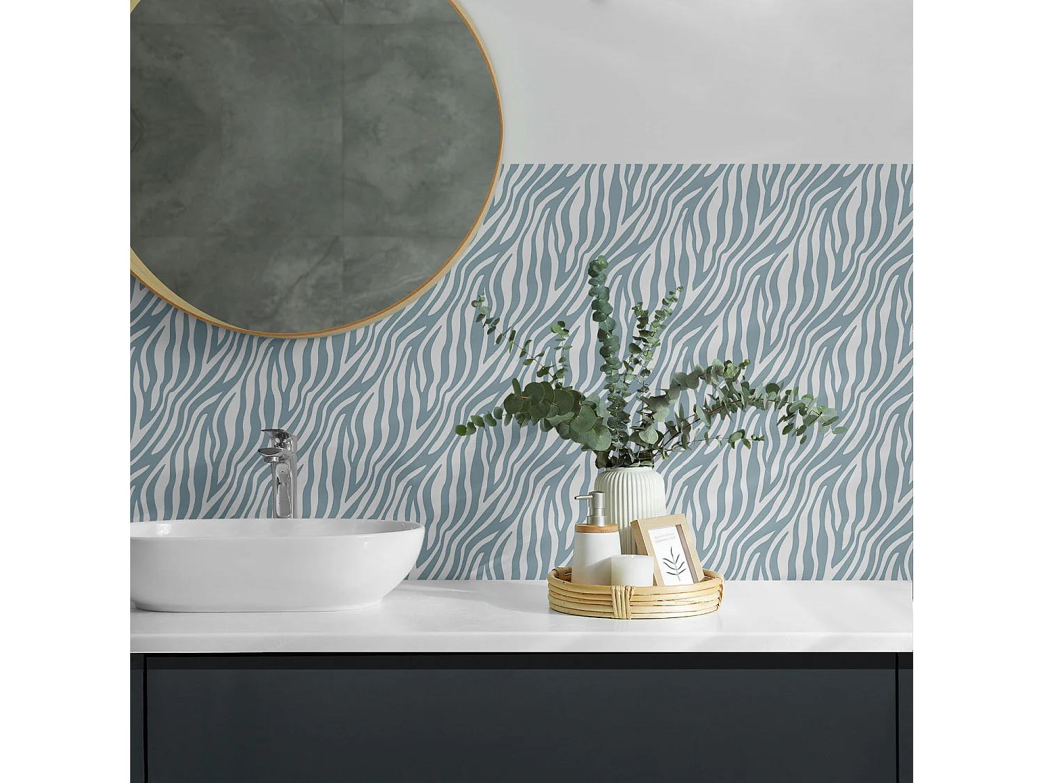 Carreaux autocollants PVC, Carrelage PVC adhésif - 20x20x20 - Motif zébré