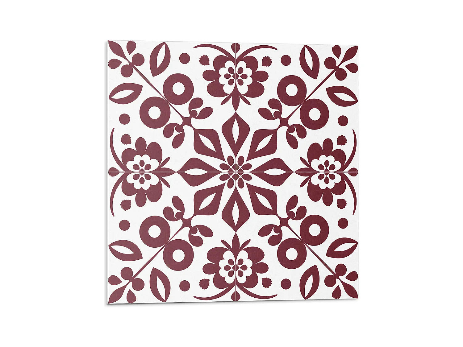 Carreaux autocollants PVC, Carrelage PVC adhésif - 9x30x30 - Motif floral avec des feuilles
