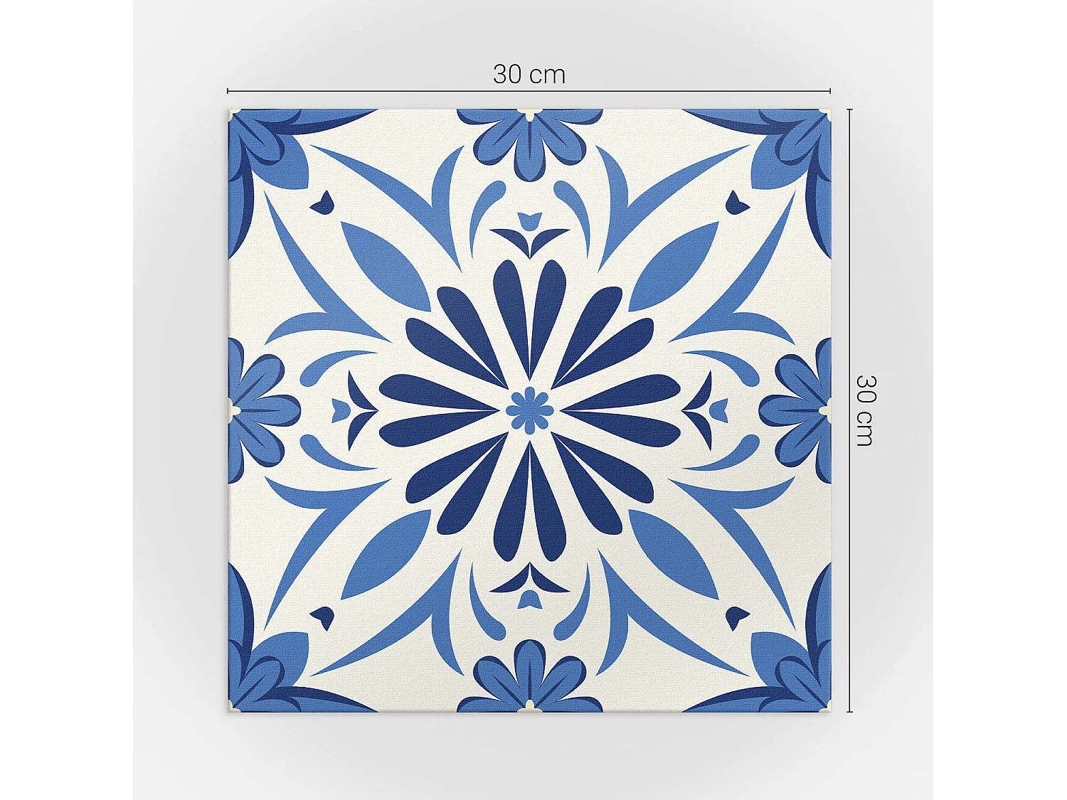 Carreaux autocollants PVC, Carrelage PVC adhésif - 9x30x30 - Motif floral sur le fond