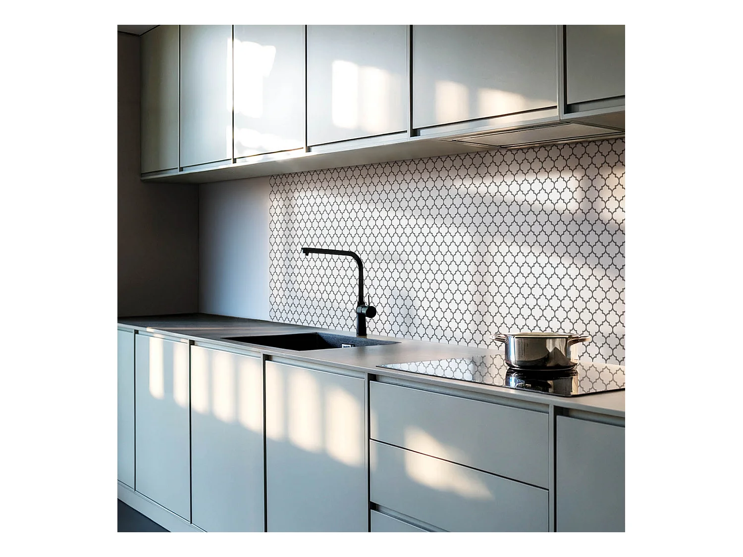 Carreaux autocollants PVC, Carrelage PVC adhésif - 9x30x30 - Modèle avec des formes symétriques