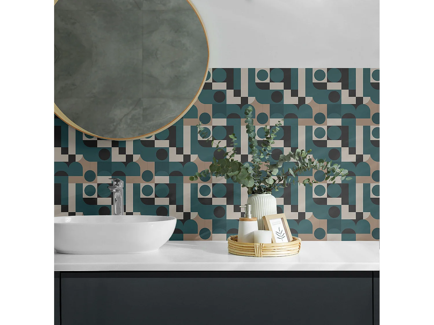 Selbstklebende Wandfliesen, Wandverkleidung innen - 20x20x20 - Abstrakte Formen und Gestalten