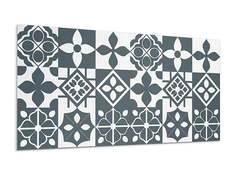 Panneaux muraux autocollants en vinyle imperméable - 10x40x20 cm - Motifs géométriques dans les carreaux