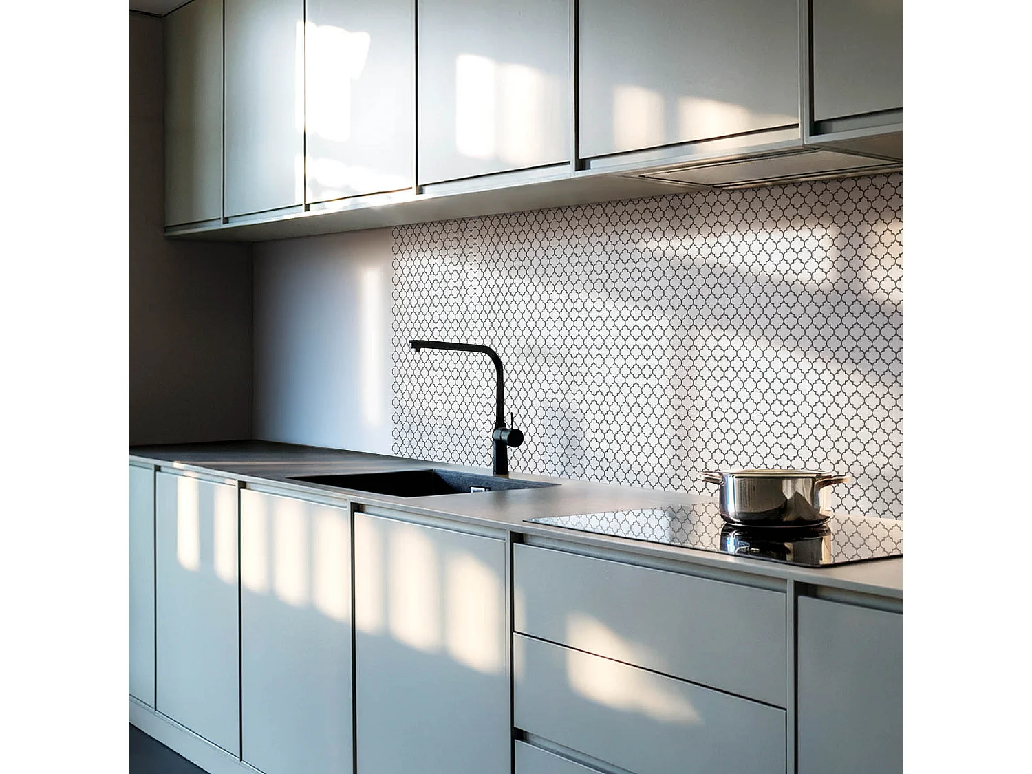 Carreaux autocollants PVC, Carrelage PVC adhésif - 20x20x20 - Modèle avec des formes symétriques