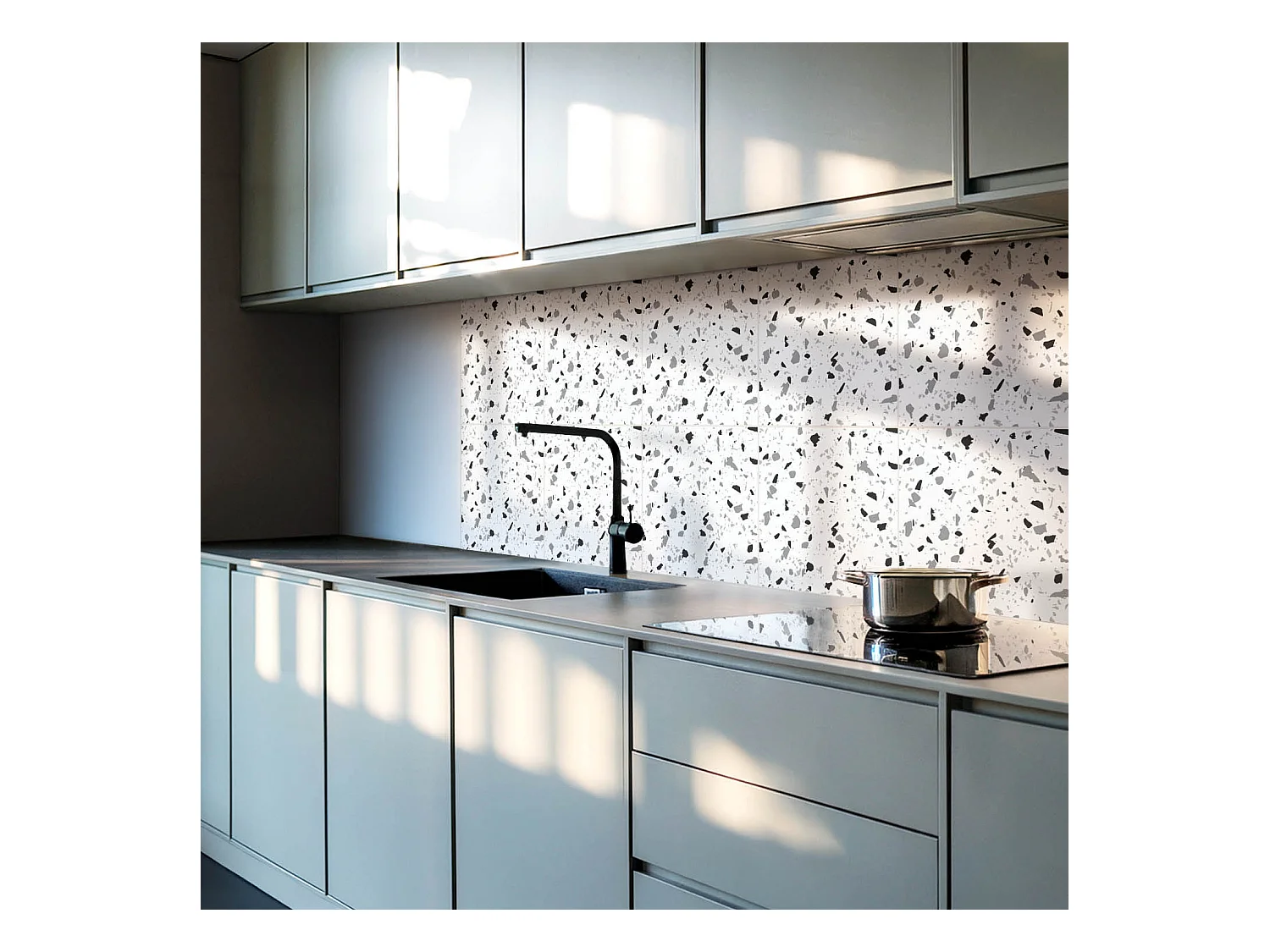 Selbstklebende Wandfliesen, Wandverkleidung innen- 9x30x30 - Rohbeton Strukturr