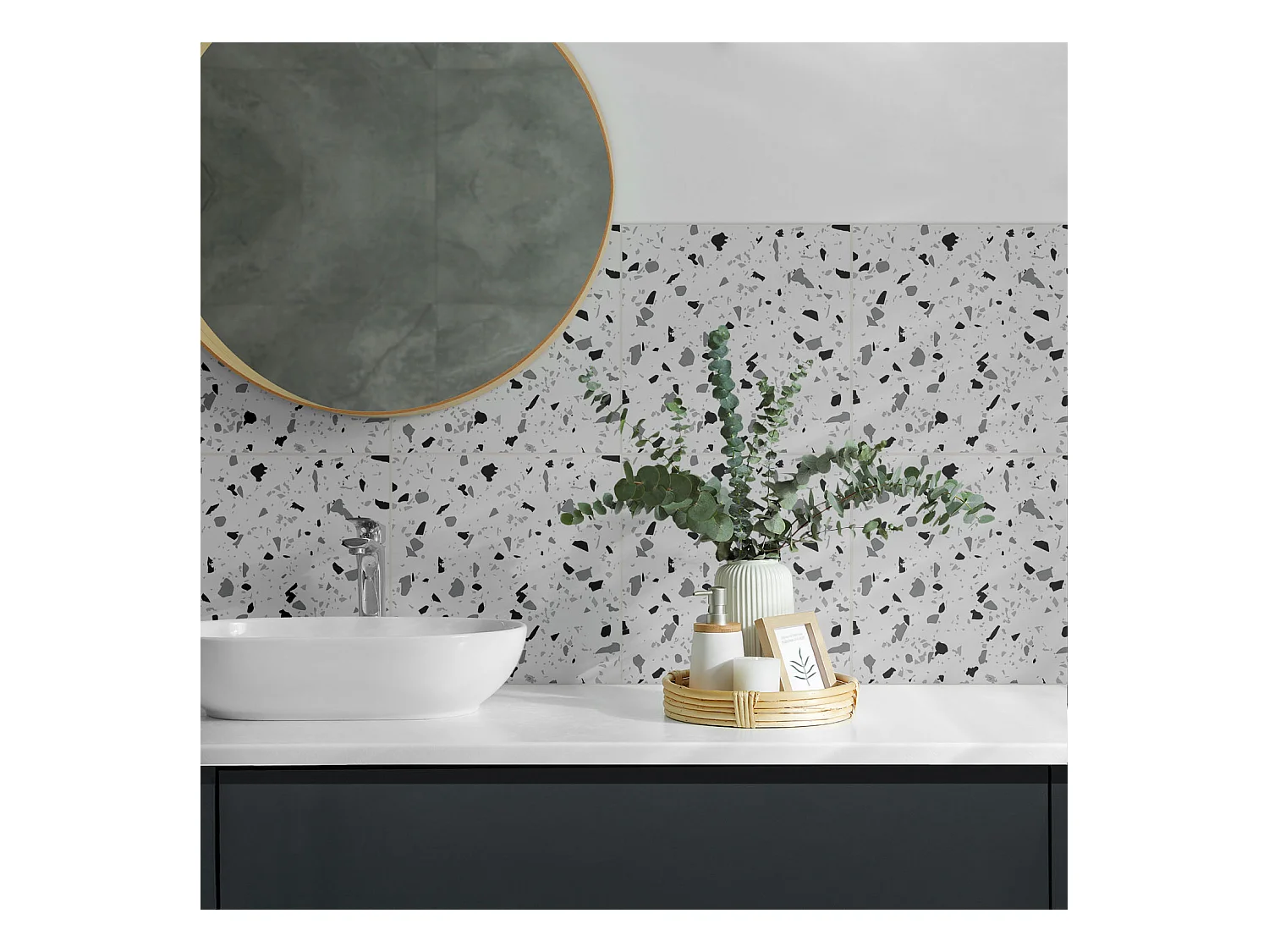 Selbstklebende Wandfliesen, Wandverkleidung innen- 9x30x30 - Rohbeton Strukturr