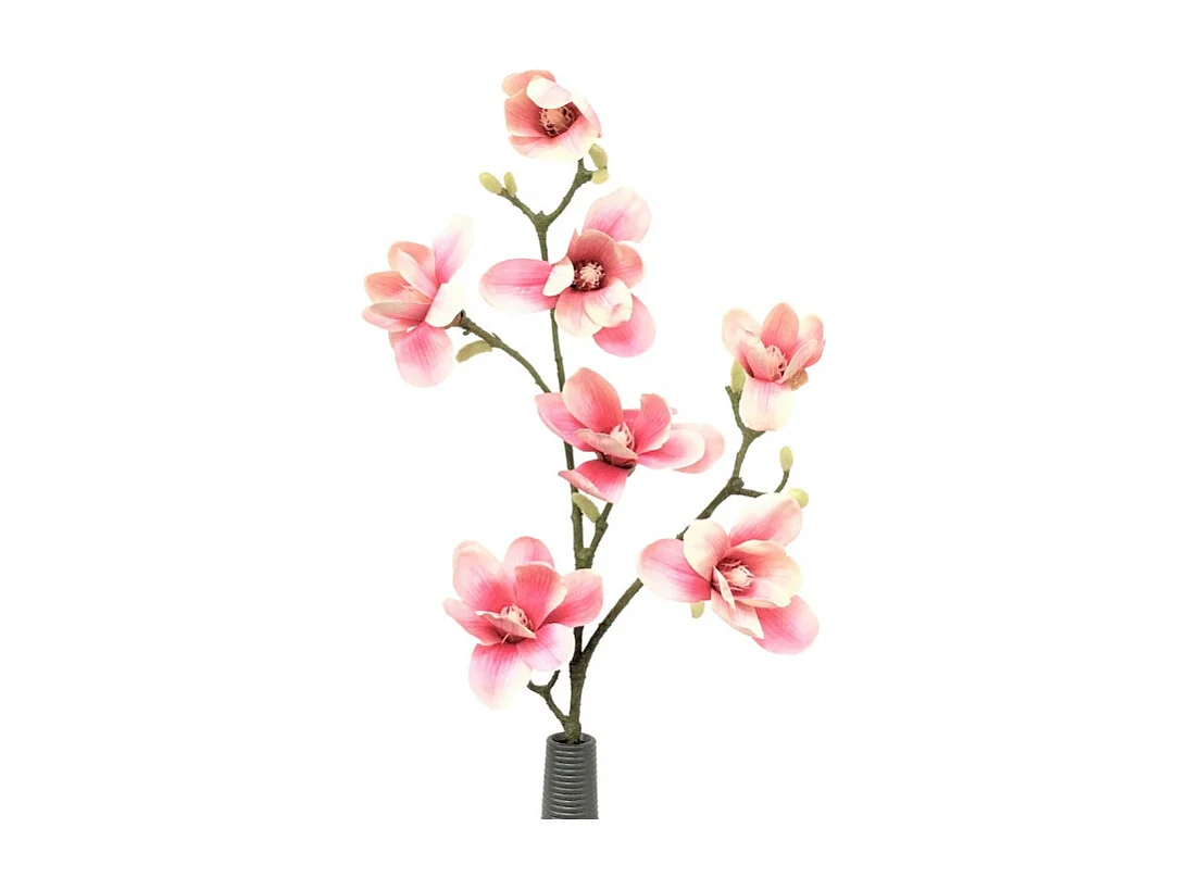 Fleur artificielle magnolia haut de gamme cimetière tissu rose 100cm