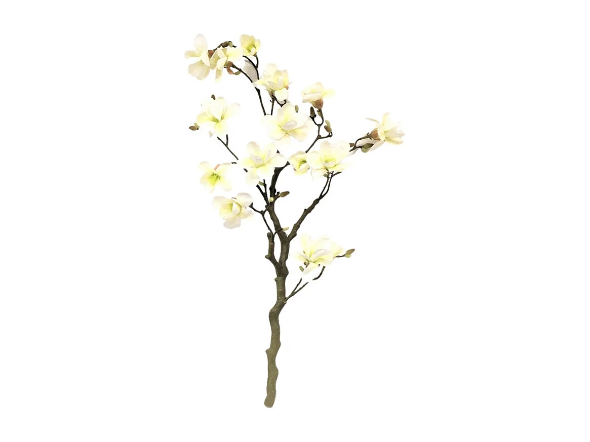 ~Fleur artificielle magnolia haut de gamme cimetière tissu vert 120 cm