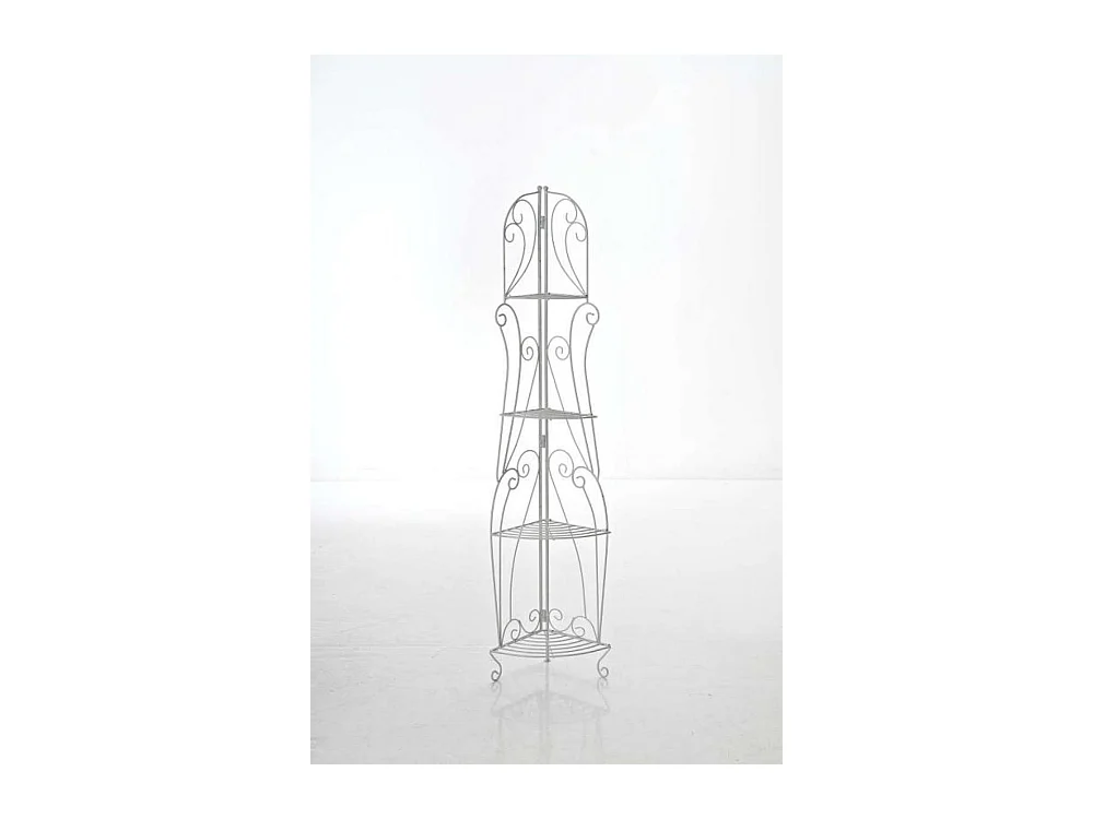 Étagères sur pied - Métal - 40 x 30 x 154cm - Blanc antique - Irma