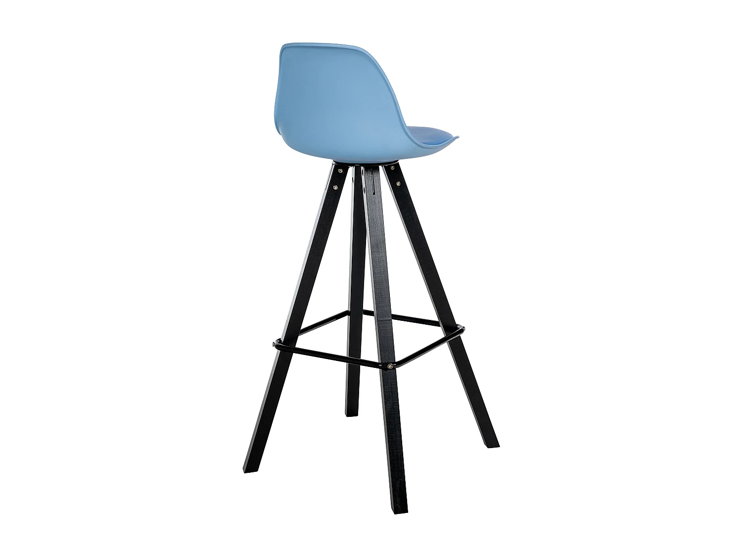 Tabouret de bar - Similicuir & Noir - Bleu - Corbin