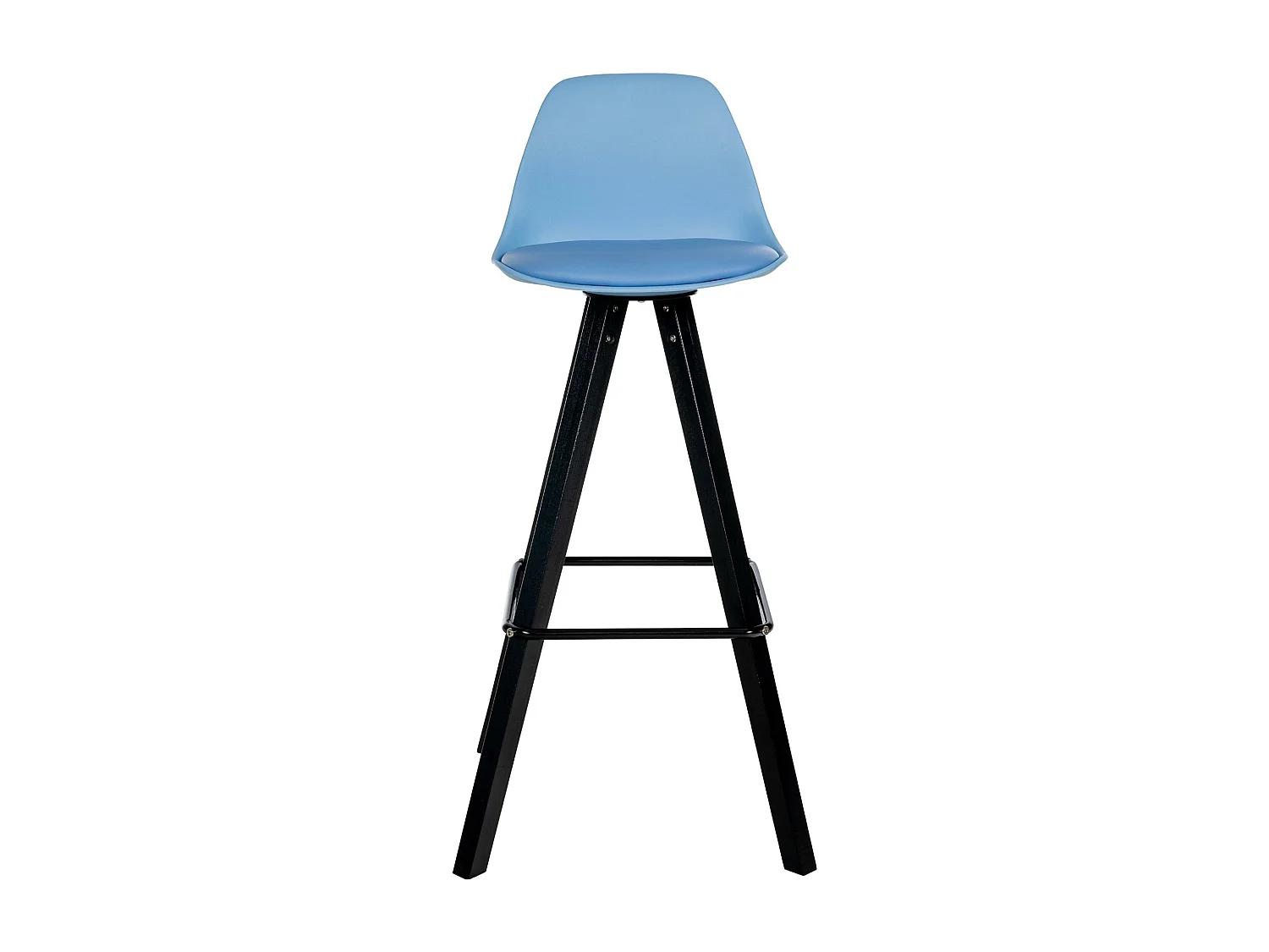 Tabouret de bar - Similicuir & Noir - Bleu - Corbin