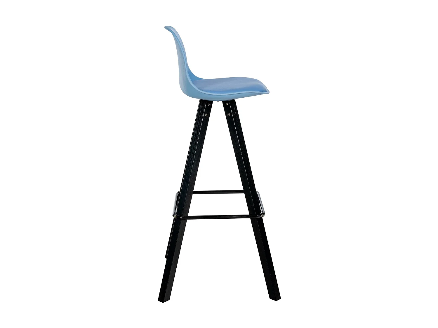 Tabouret de bar - Similicuir & Noir - Bleu - Corbin