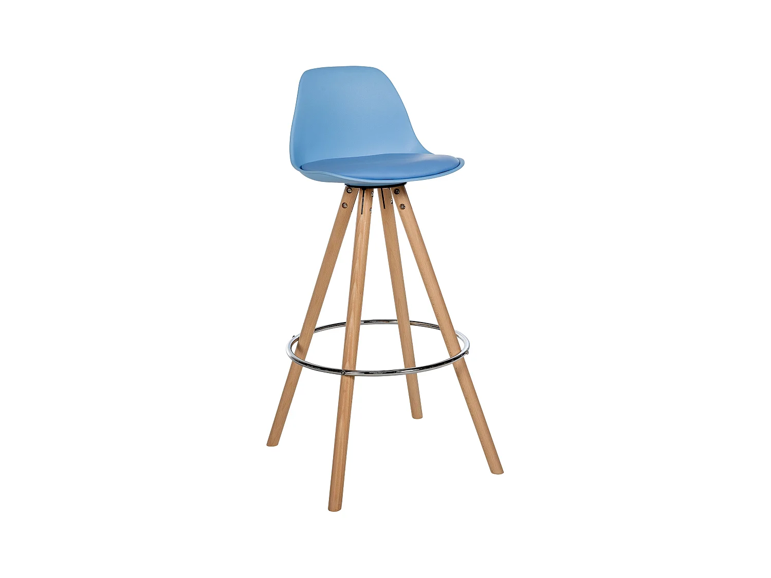 Tabouret de bar - Similicuir & Nature - Bleu - Corbin