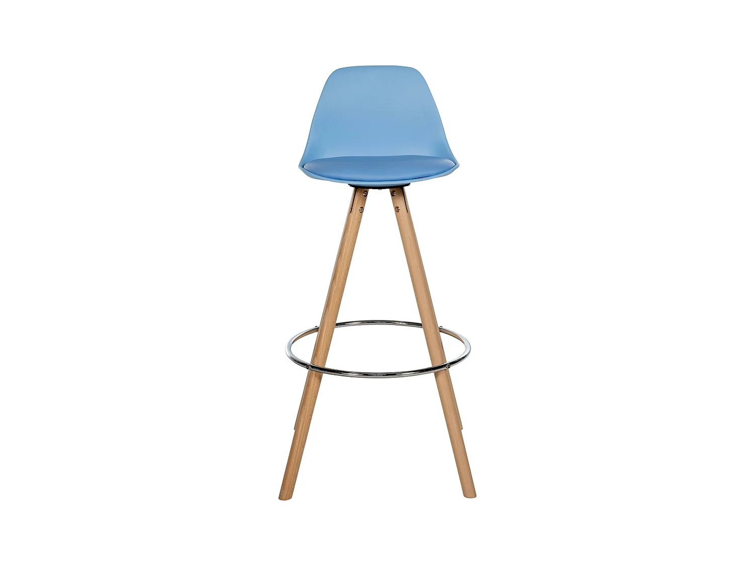 Tabouret de bar - Similicuir & Nature - Bleu - Corbin