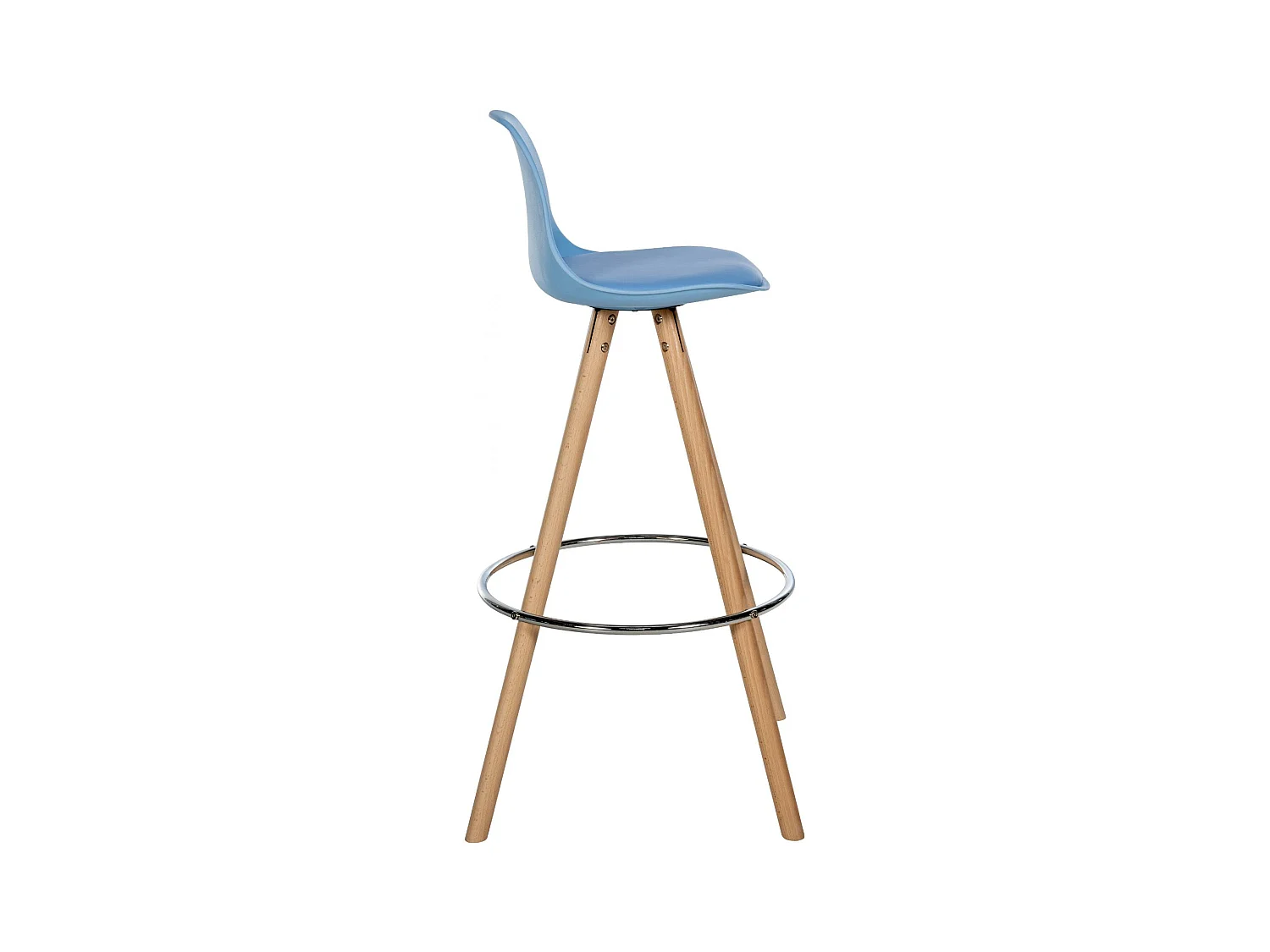 Tabouret de bar - Similicuir & Nature - Bleu - Corbin