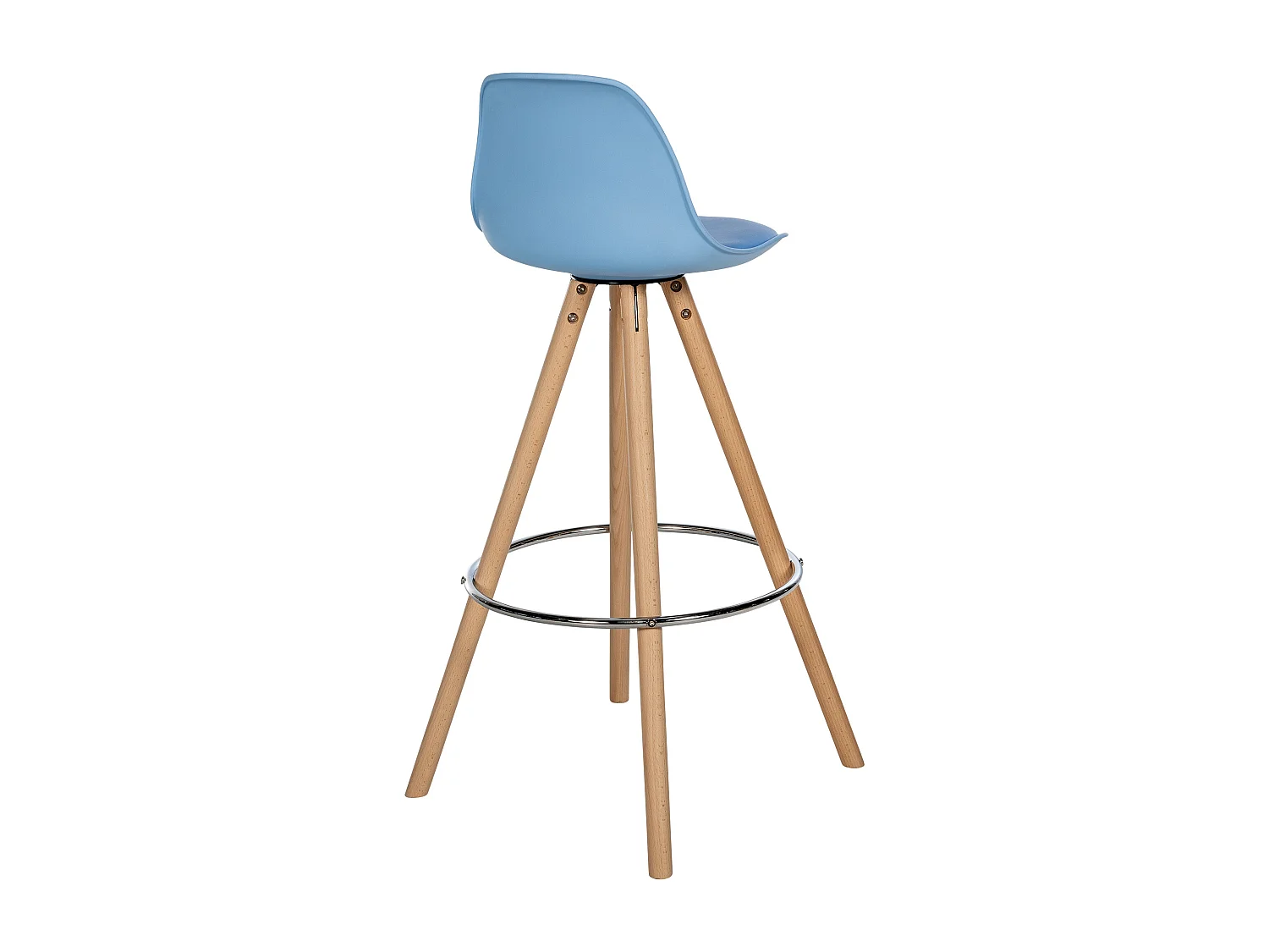 Tabouret de bar - Similicuir & Nature - Bleu - Corbin