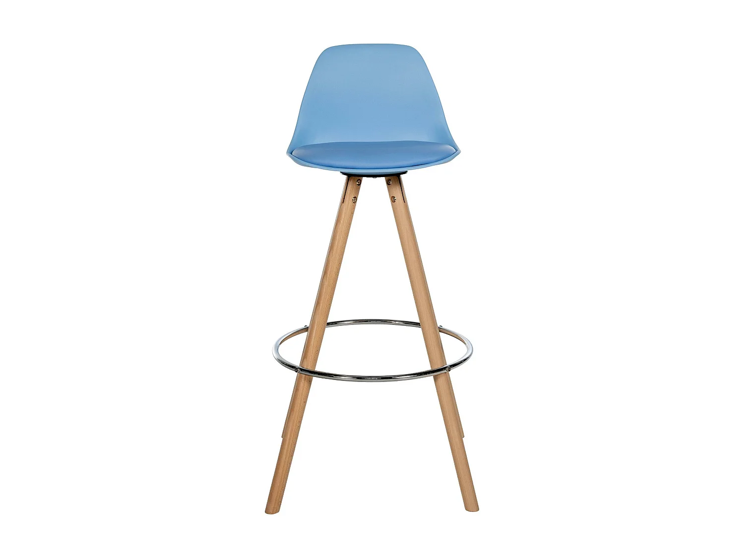 Tabouret de bar - Similicuir & Nature - Bleu - Corbin