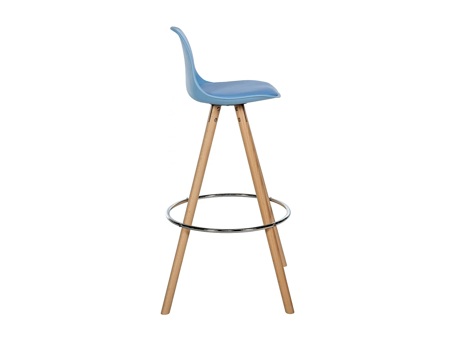 Tabouret de bar - Similicuir & Nature - Bleu - Corbin