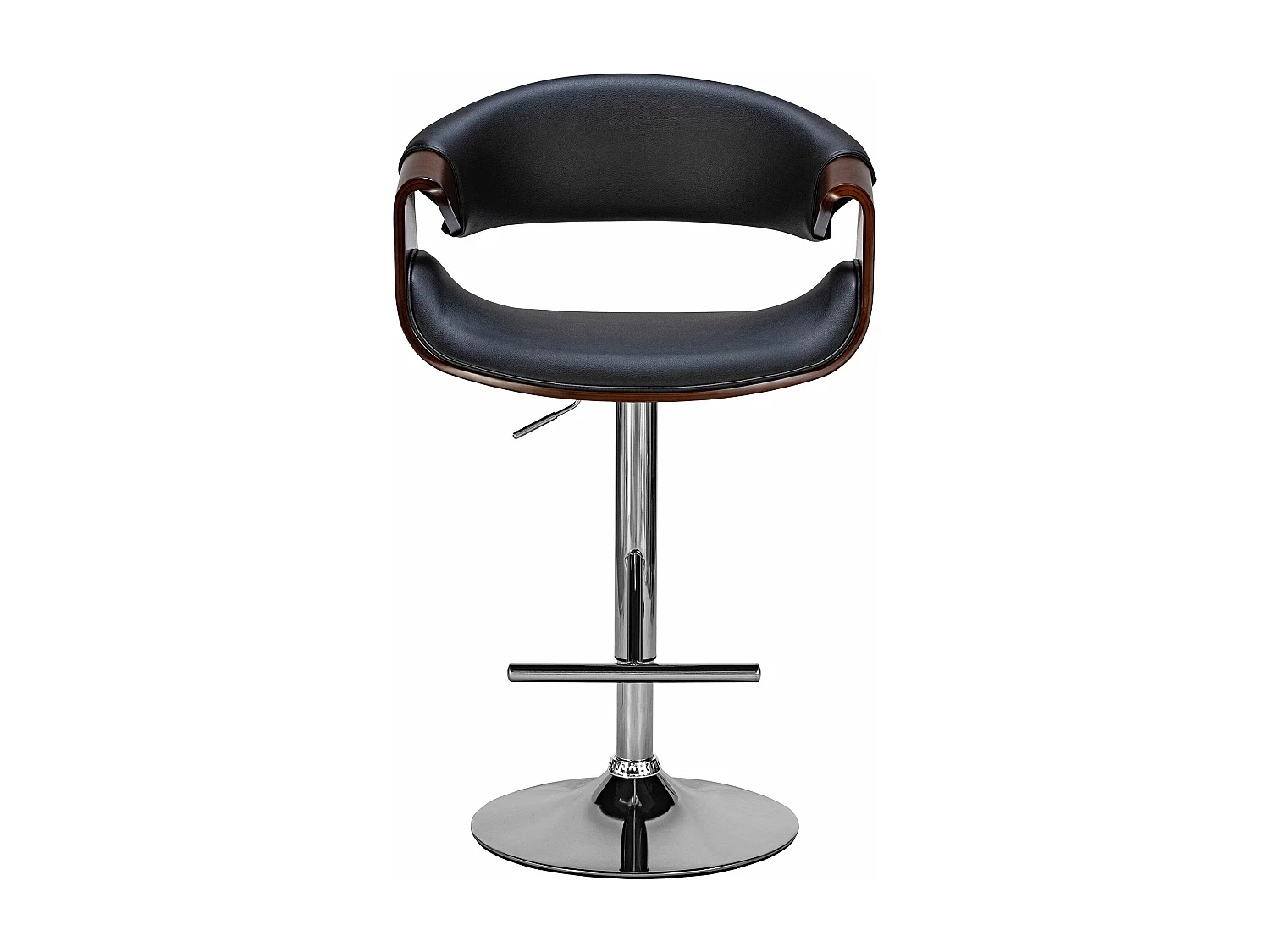 Lot de 2  Tabouret de bar - Similicuir - Noyer / Noir - Foley