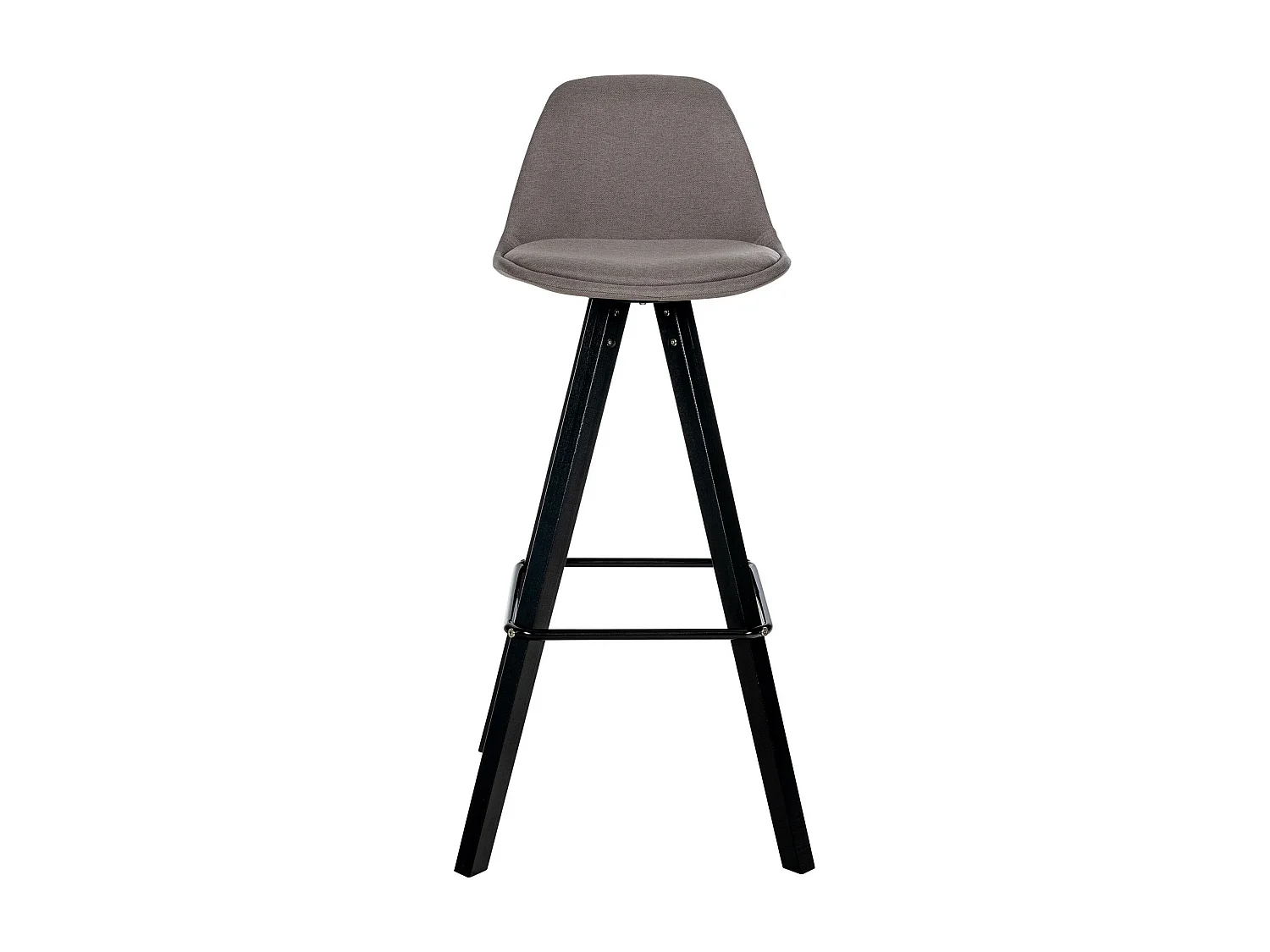 Tabouret de bar - Tissu & Noir - Taupe - Corbin