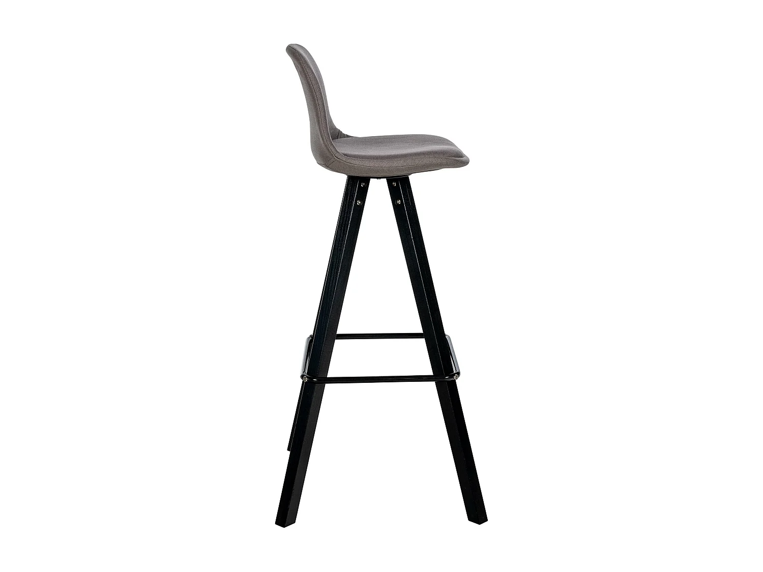 Tabouret de bar - Tissu & Noir - Taupe - Corbin