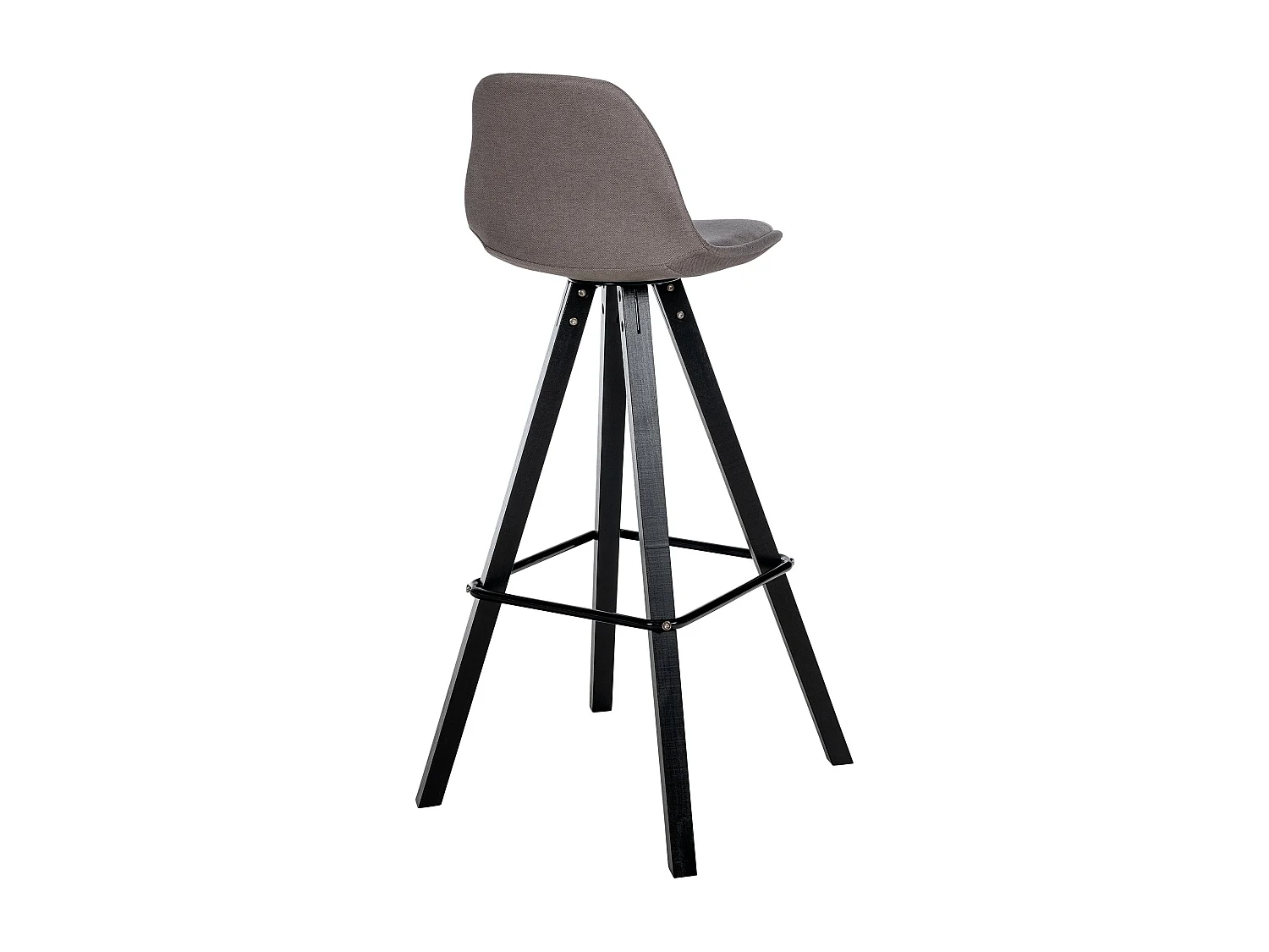 Tabouret de bar - Tissu & Noir - Taupe - Corbin