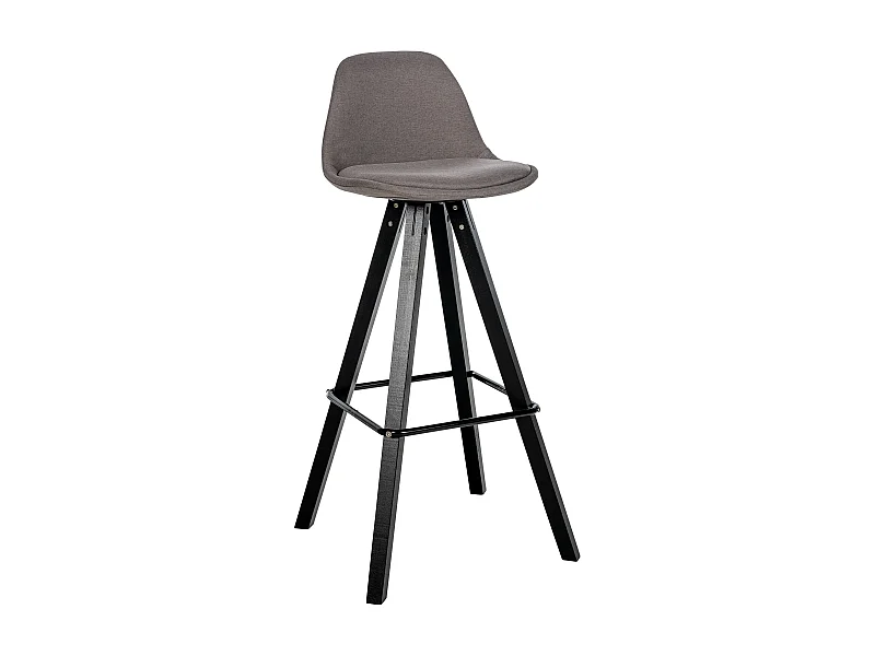 Tabouret de bar - Tissu & Noir - Taupe - Corbin