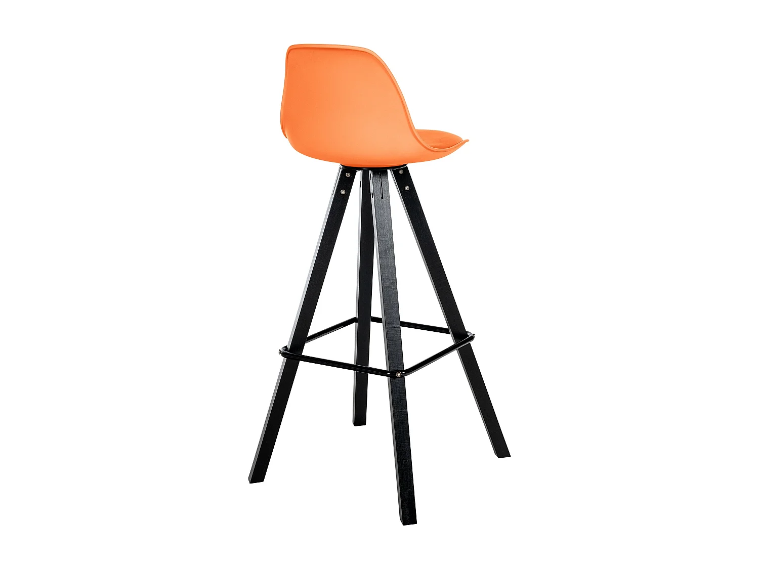 Tabouret de bar - Similicuir & Noir - Orange - Corbin