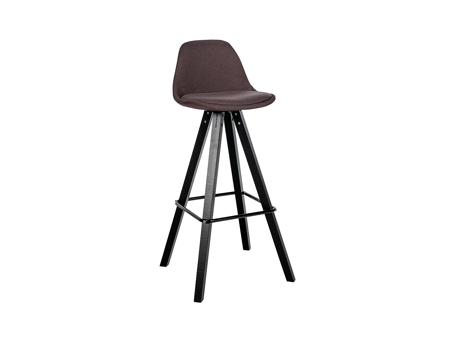 Tabouret de bar - Tissu & Noir - Marron - Corbin
