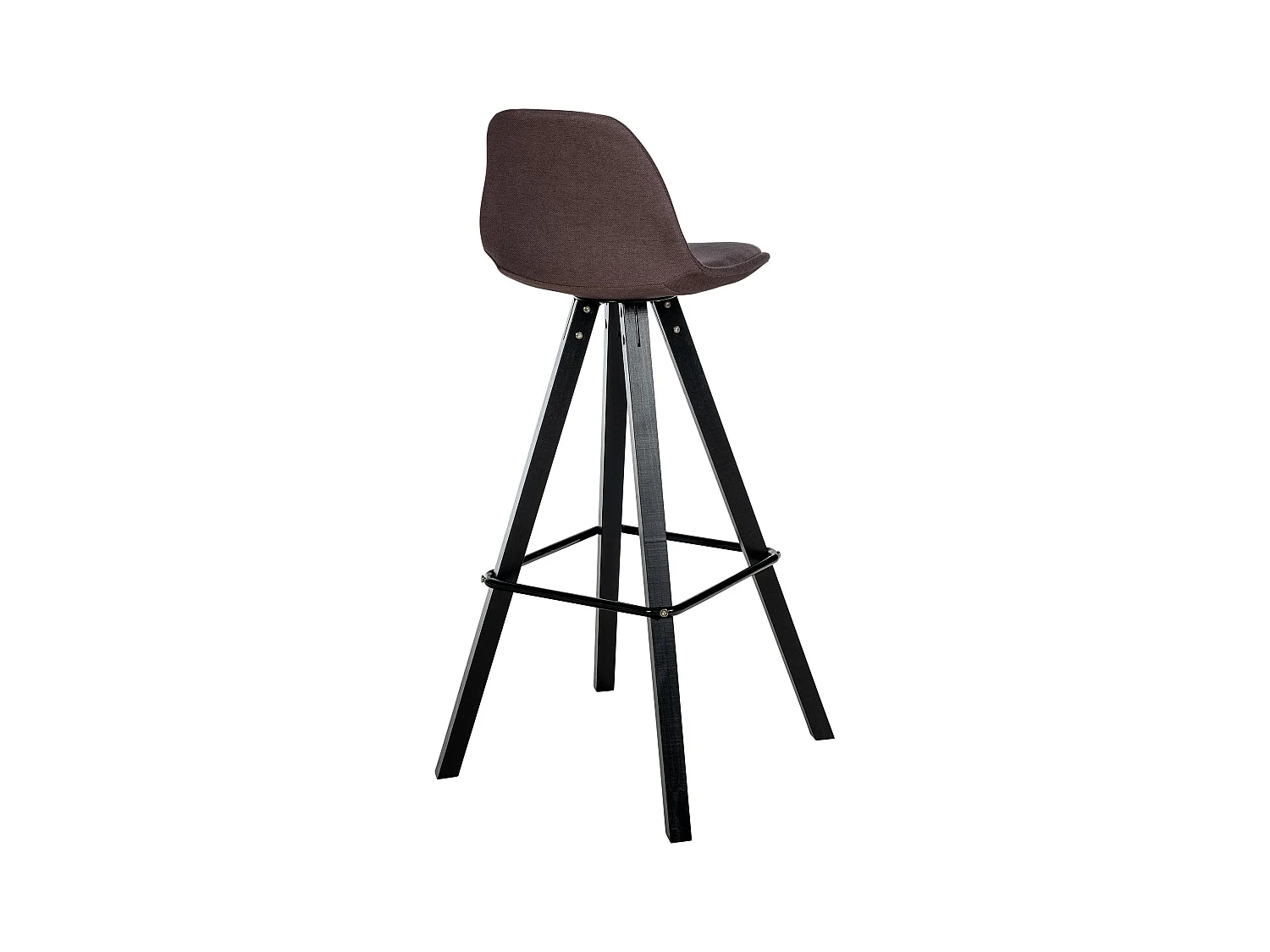 Tabouret de bar - Tissu & Noir - Marron - Corbin