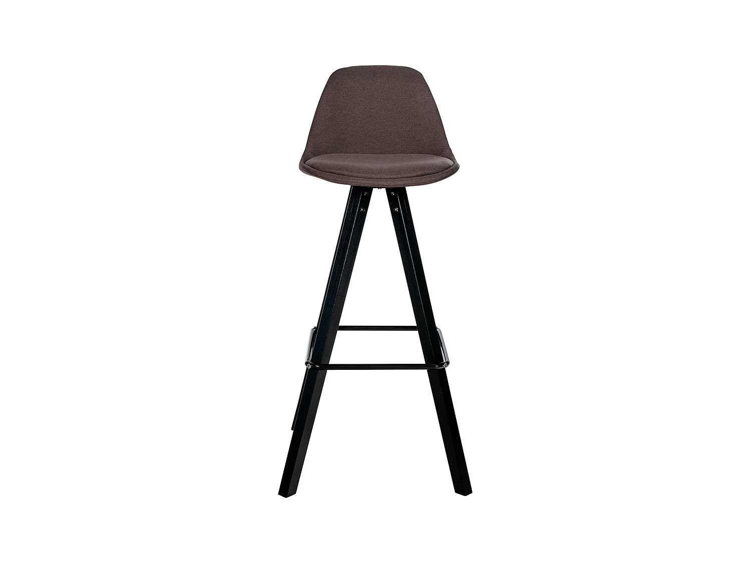 Tabouret de bar - Tissu & Noir - Marron - Corbin