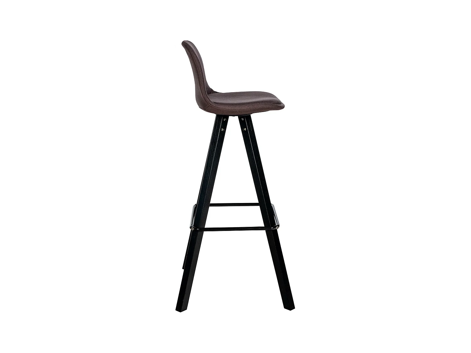 Tabouret de bar - Tissu & Noir - Marron - Corbin