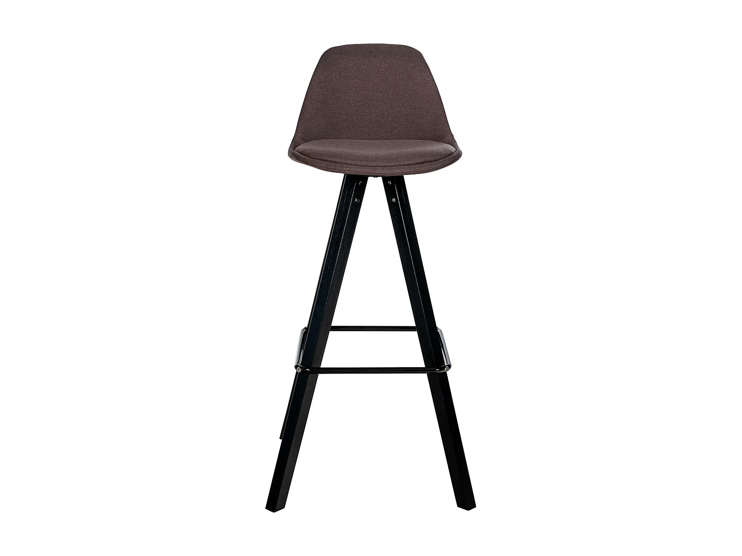 Tabouret de bar - Tissu & Noir - Marron - Corbin