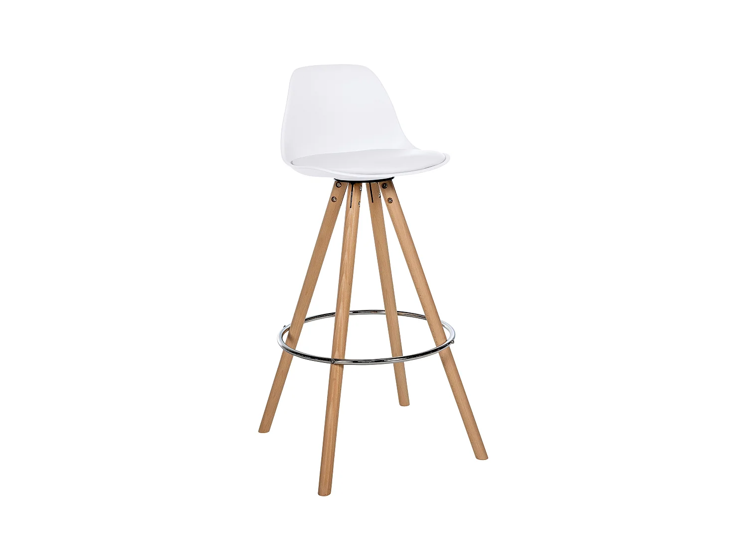 Tabouret de bar - Similicuir & Nature - Blanc - Corbin