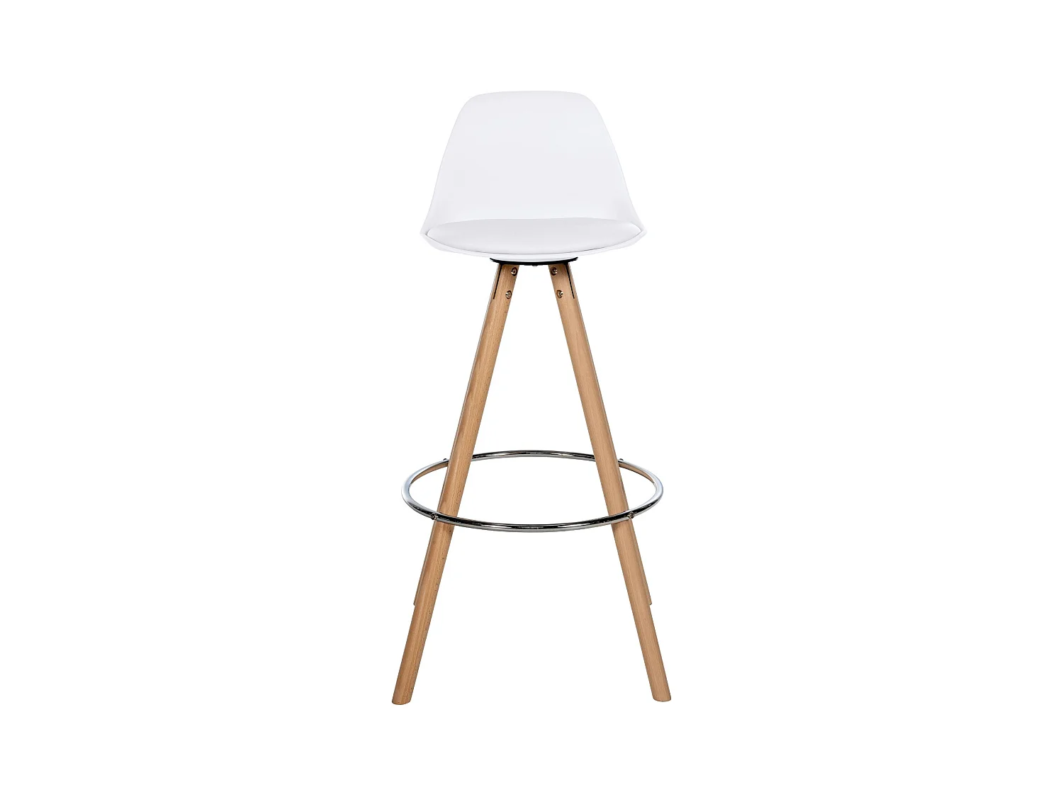 Tabouret de bar - Similicuir & Nature - Blanc - Corbin