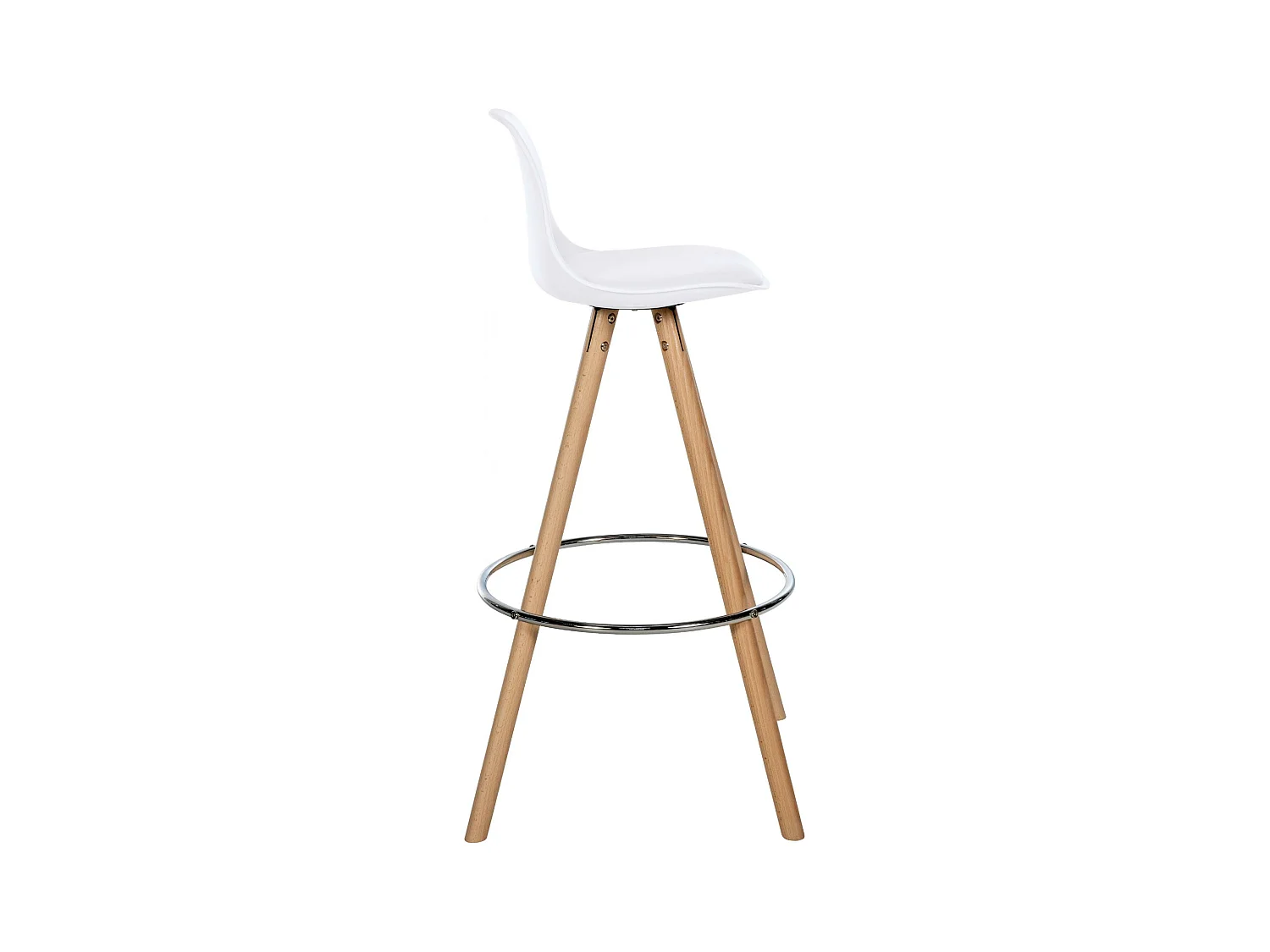 Tabouret de bar - Similicuir & Nature - Blanc - Corbin