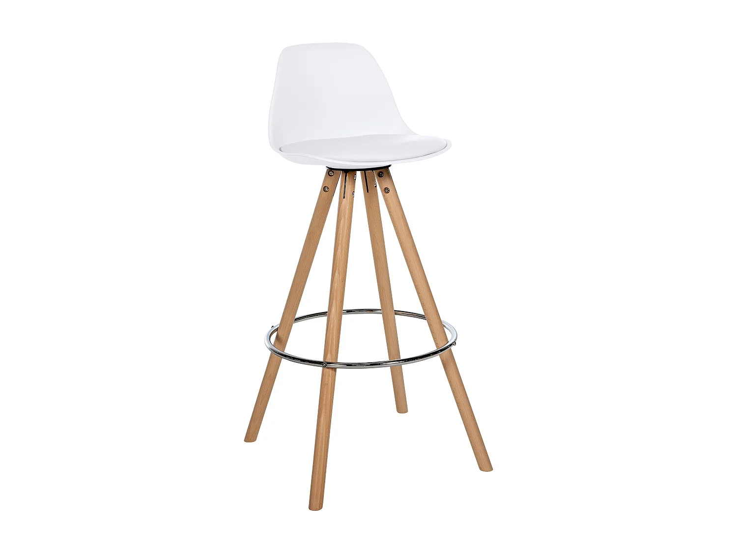 Tabouret de bar - Similicuir & Nature - Blanc - Corbin
