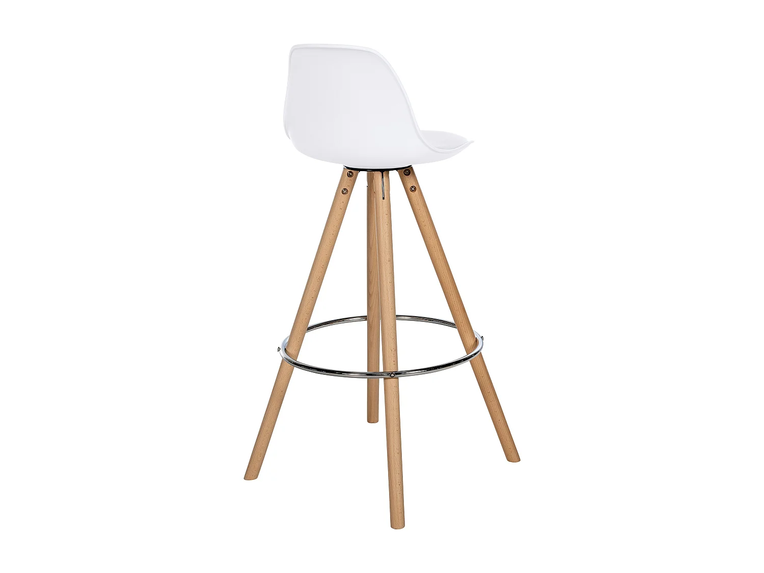 Tabouret de bar - Similicuir & Nature - Blanc - Corbin