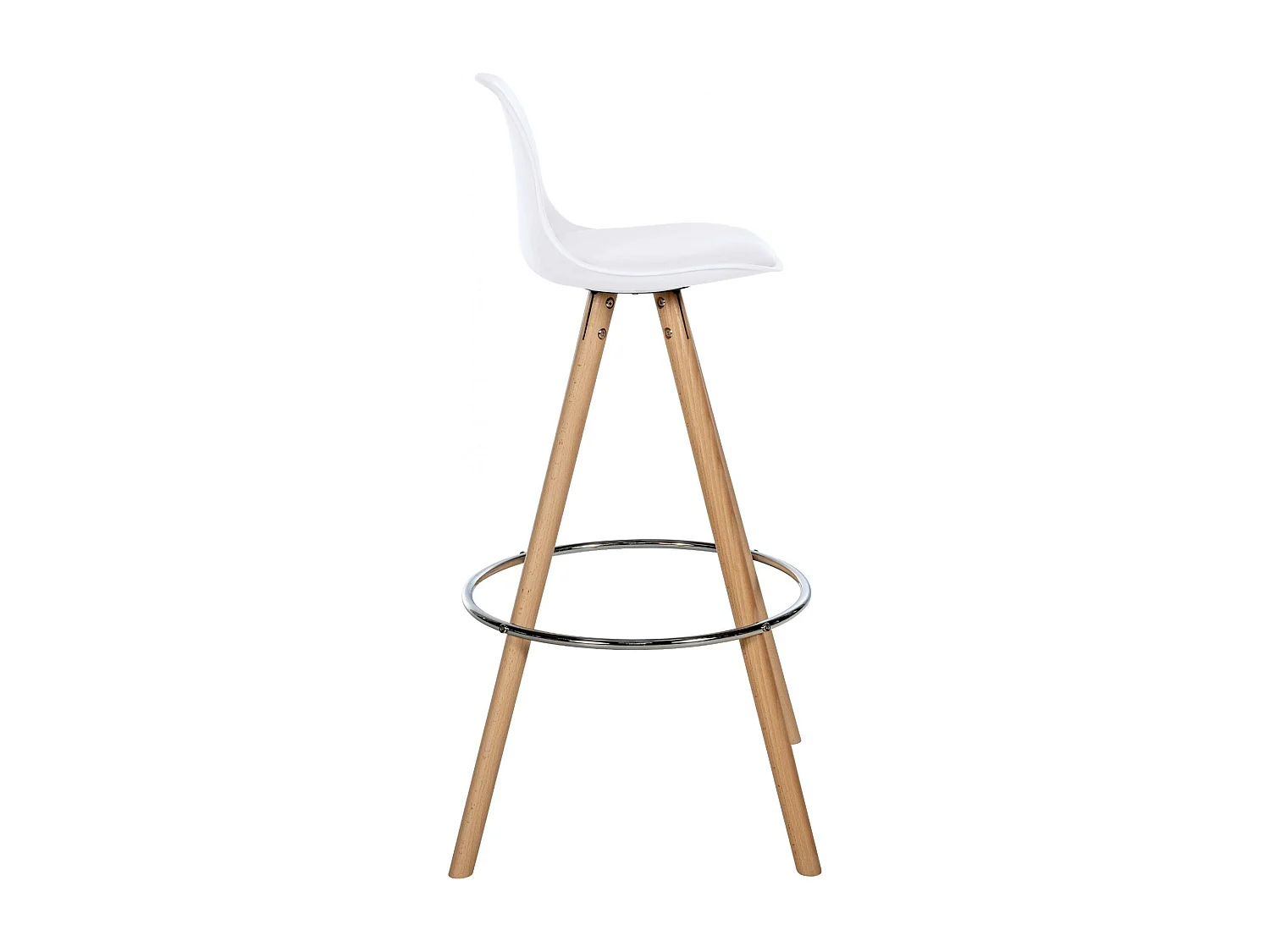 Tabouret de bar - Similicuir & Nature - Blanc - Corbin