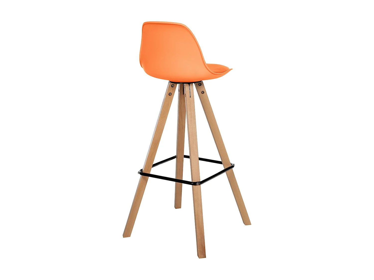 Tabouret de bar - Similicuir & Nature - Orange - Corbin