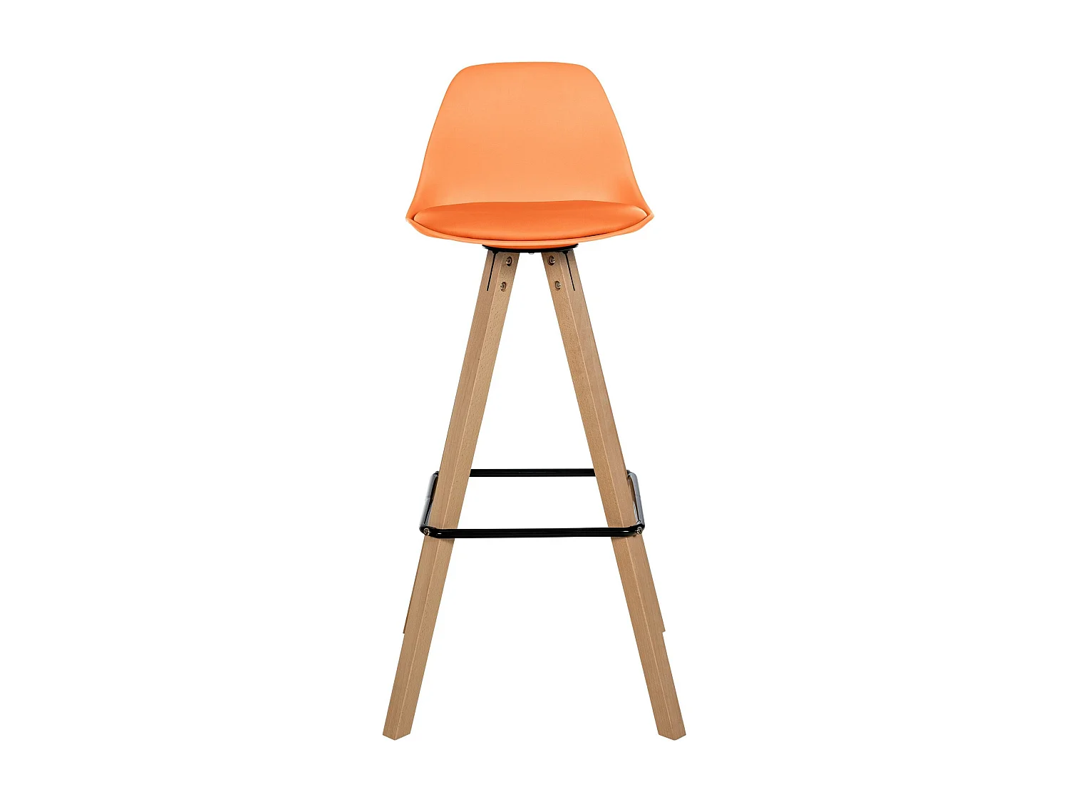 Tabouret de bar - Similicuir & Nature - Orange - Corbin