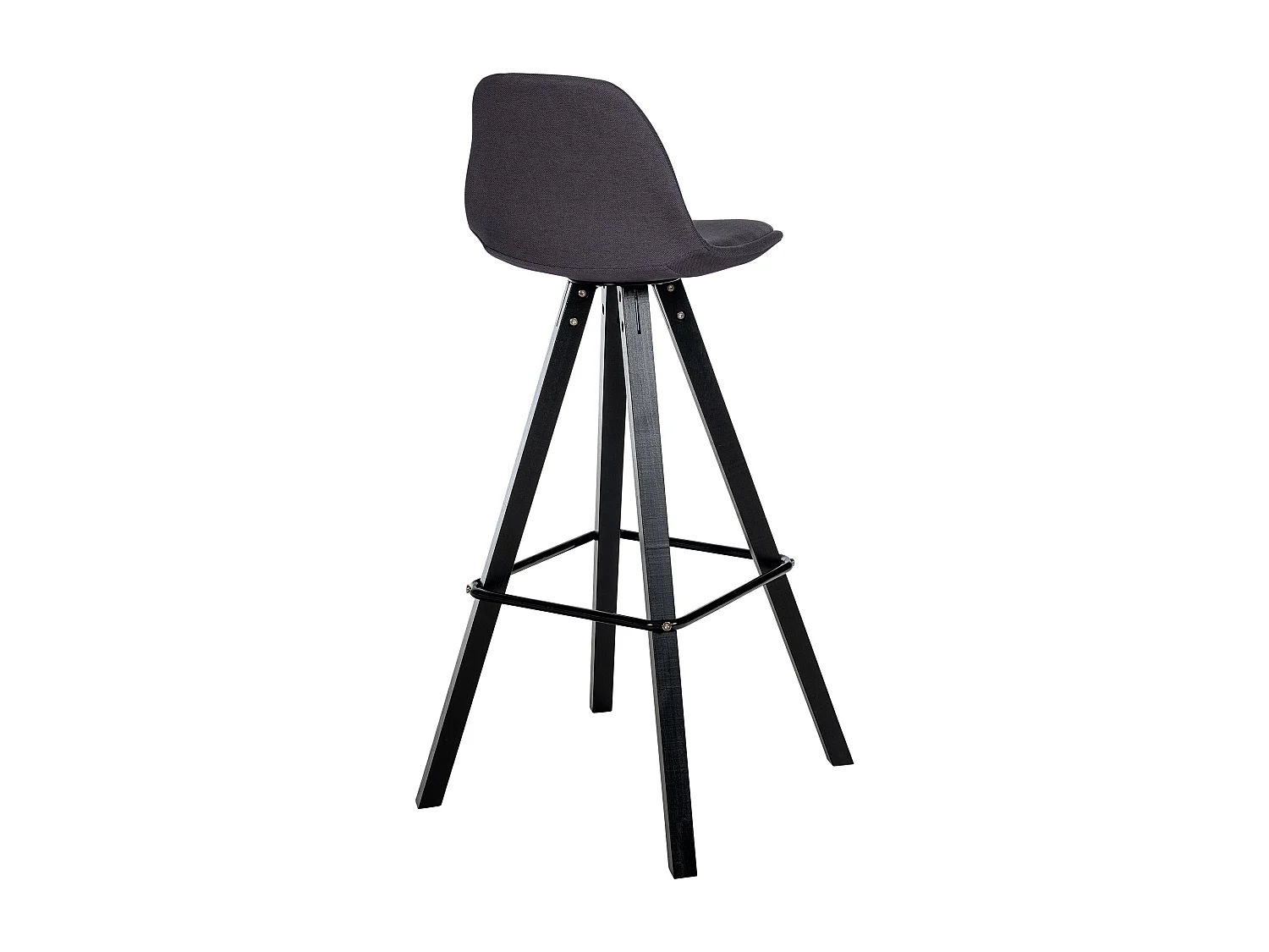 Tabouret de bar - Tissu & Noir - Gris foncé - Corbin