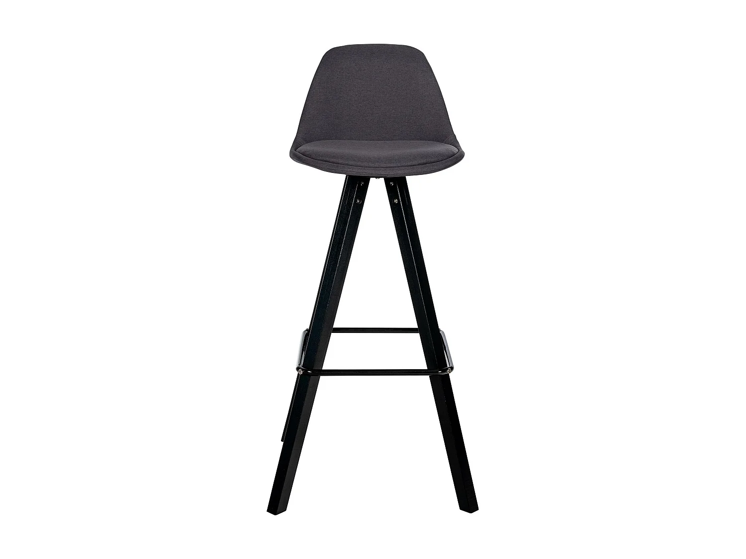 Tabouret de bar - Tissu & Noir - Gris foncé - Corbin
