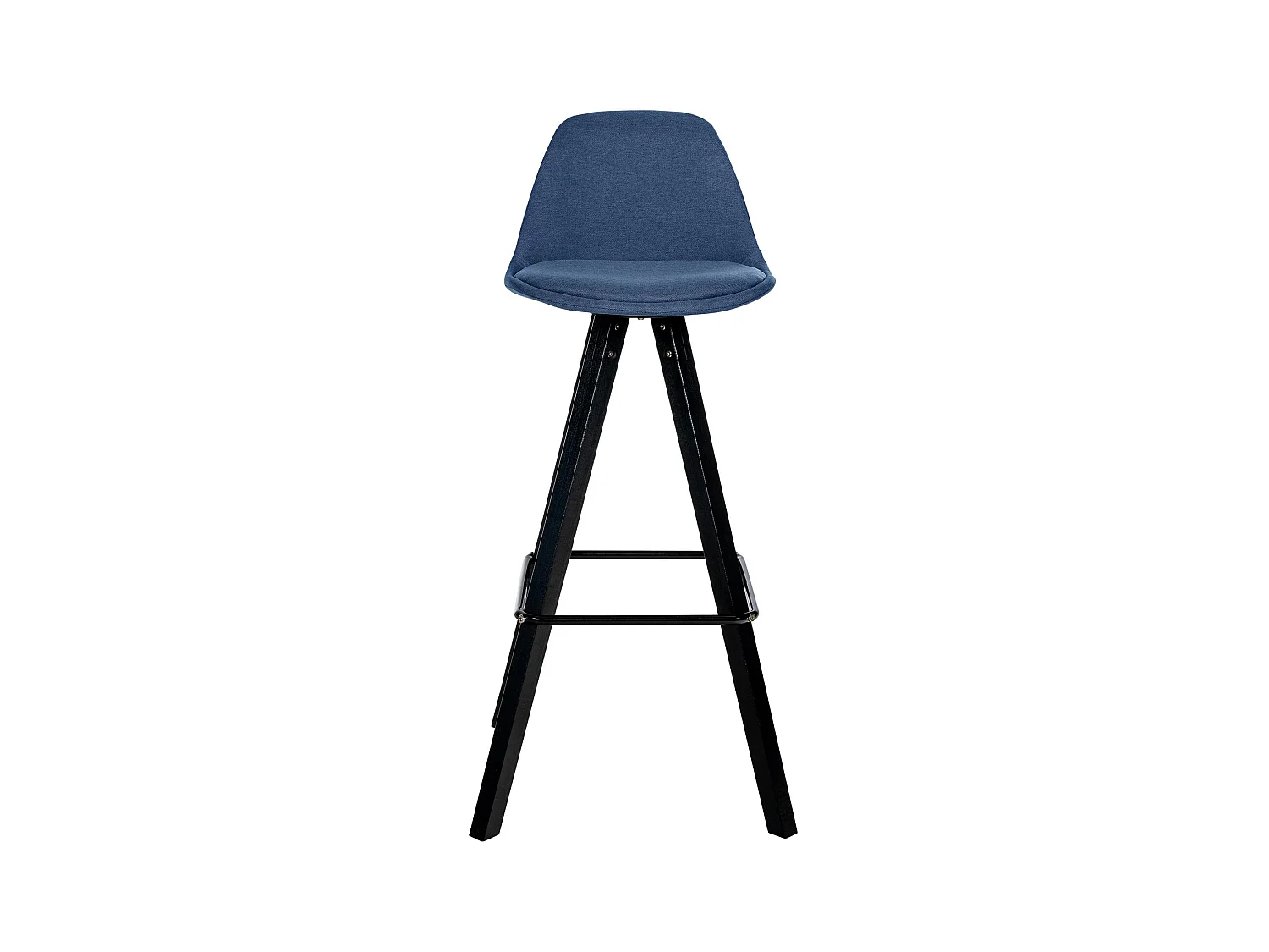 Tabouret de bar - Tissu & Noir - Bleu - Corbin