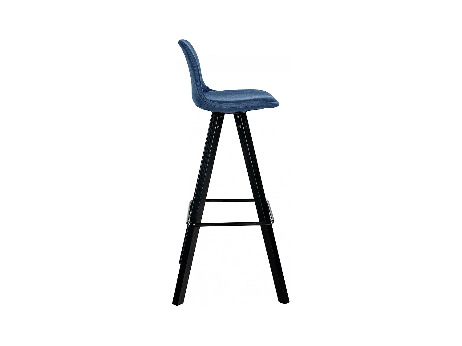 Tabouret de bar - Tissu & Noir - Bleu - Corbin